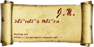 Jónás Míra névjegykártya