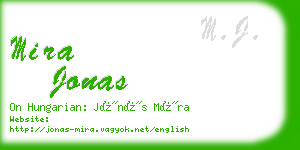 mira jonas business card