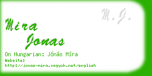 mira jonas business card